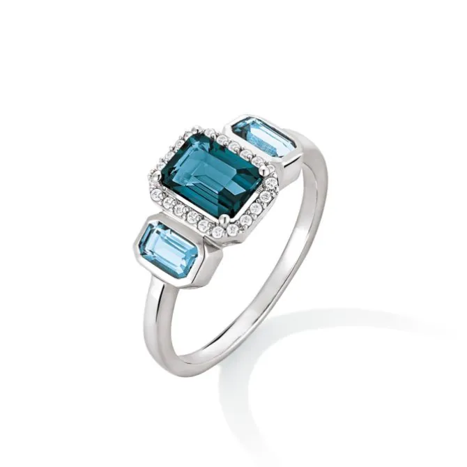 Topas Ring Weißgold 585 Brillanten