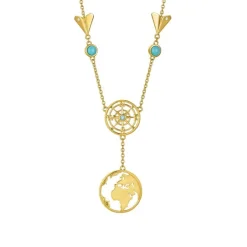 Topas Türkis Collier "Globetrotter" Silber 925 vergoldet