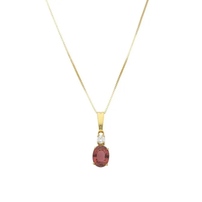 Turmalin Collier Gold 585 Zirkonia