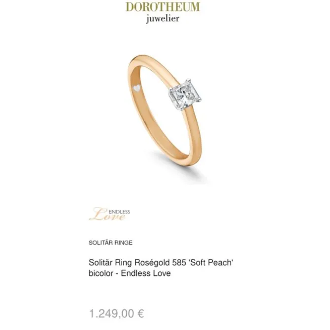 Verlobungsring Roségold 585 "Soft Peach" bicolor