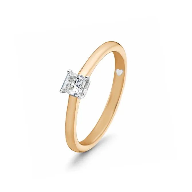 Verlobungsring Roségold 585 "Soft Peach" bicolor