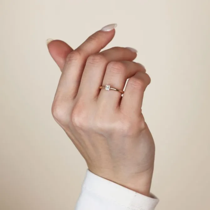 Verlobungsring Roségold 585 "Soft Peach" bicolor
