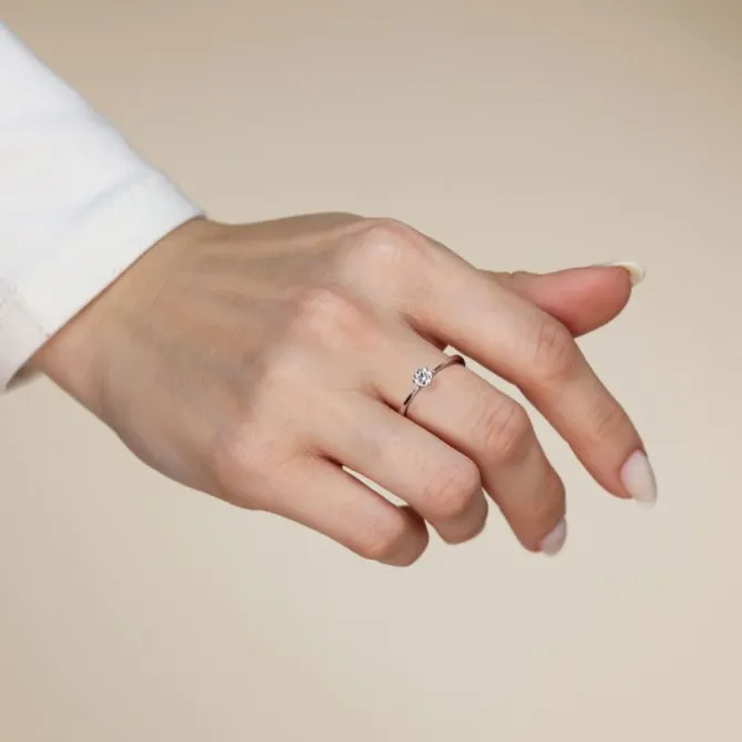 Verlobungsring Weißgold 585 Brillant 0,33 ct.